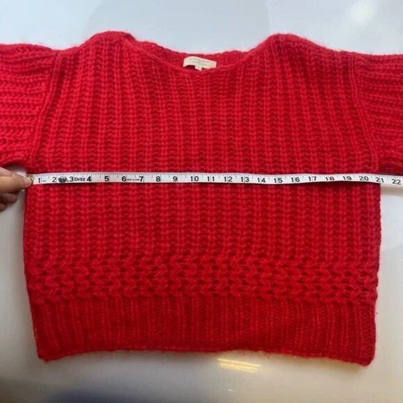 Sezane Vibrant Scarlet Crew Neck Sweater - Picture 6 of 7